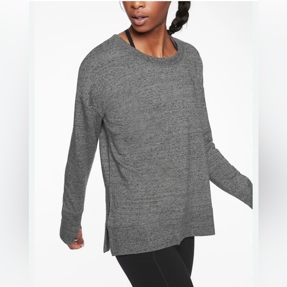 Athleta Tops - Athleta Coaster Luxe Sweatshirt, Marble Grey, M